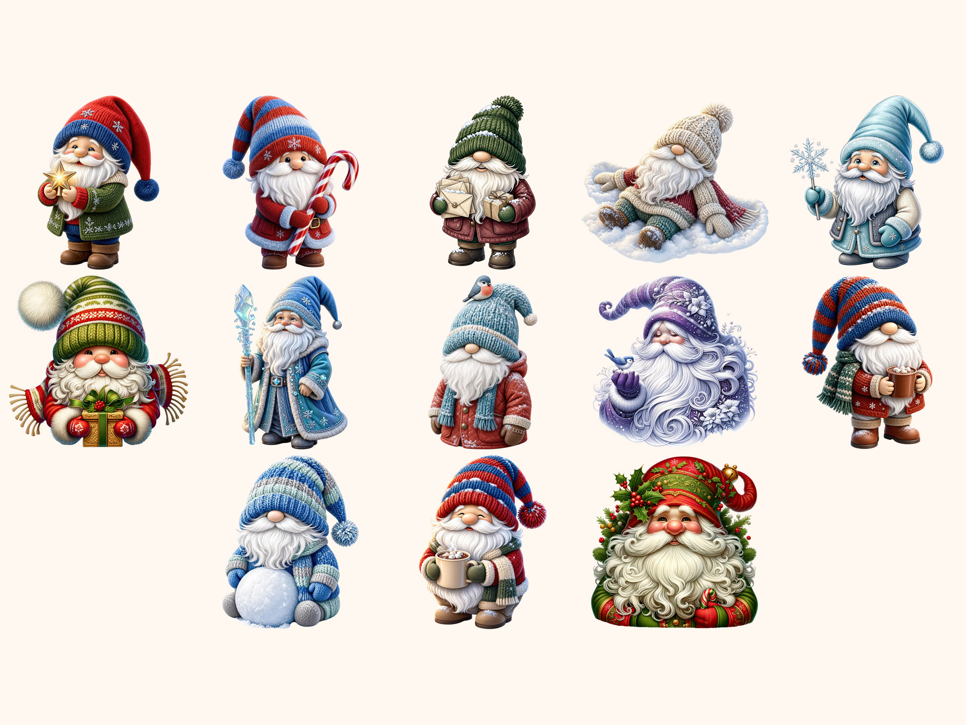 Winter Gnomes Clipart