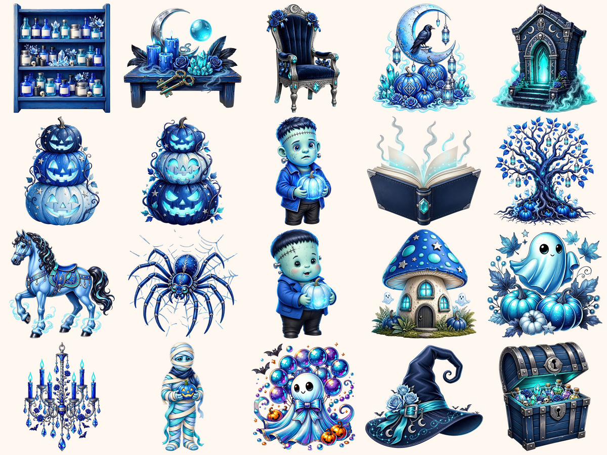 Blue Halloween Clipart
