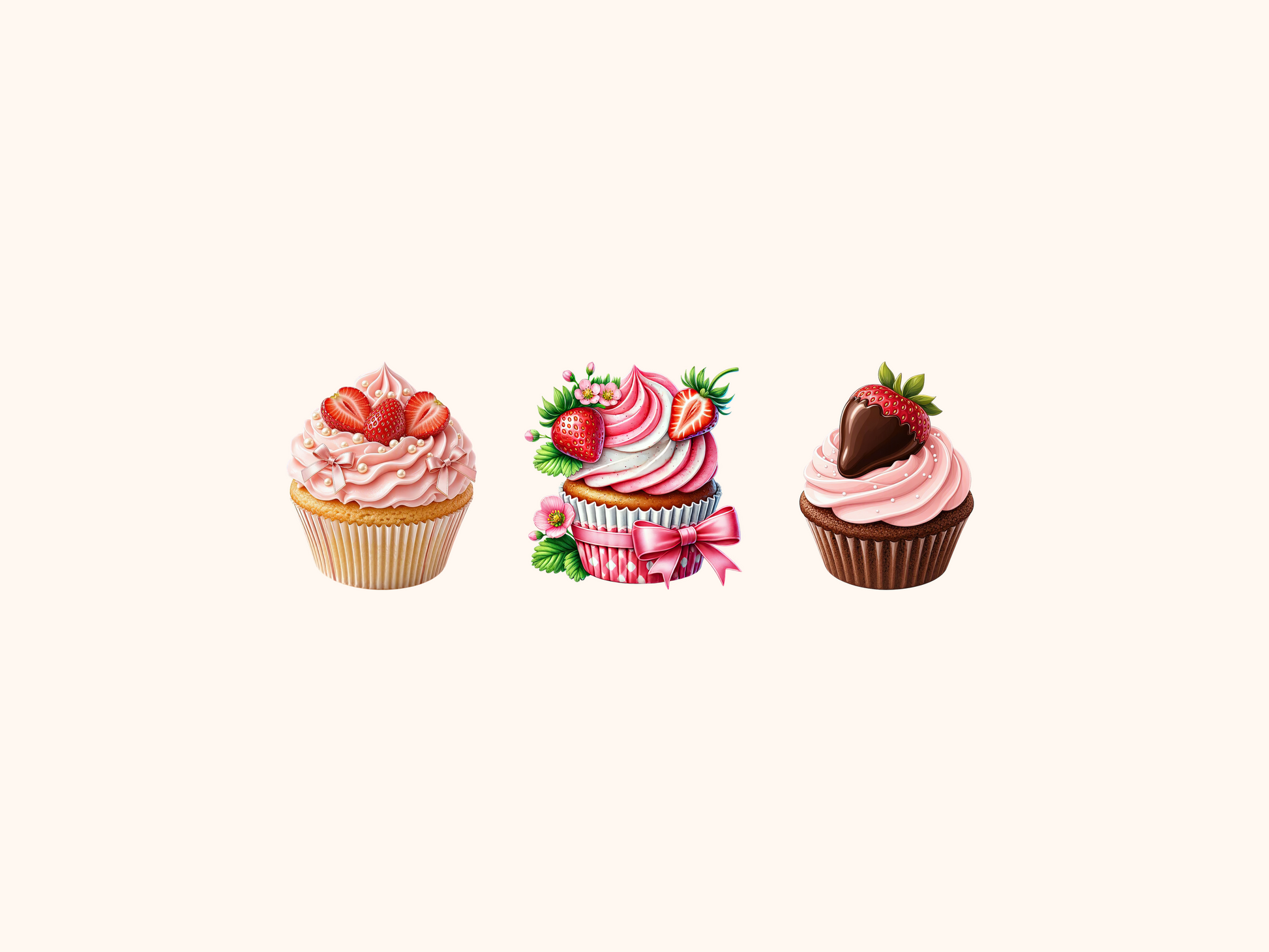 Strawberry Cupcakes Clipart