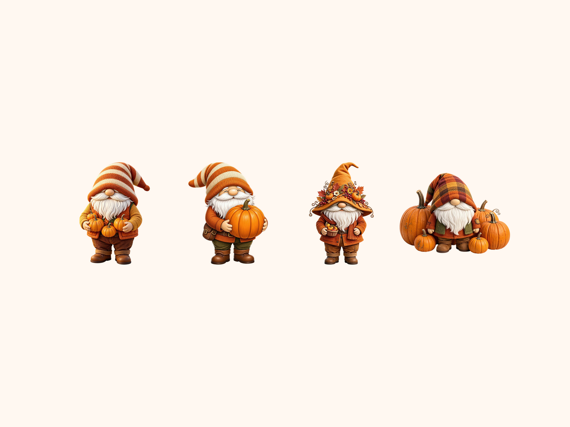 Pumpkin Gnomes Clipart