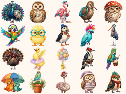 Quirky Birds Clipart
