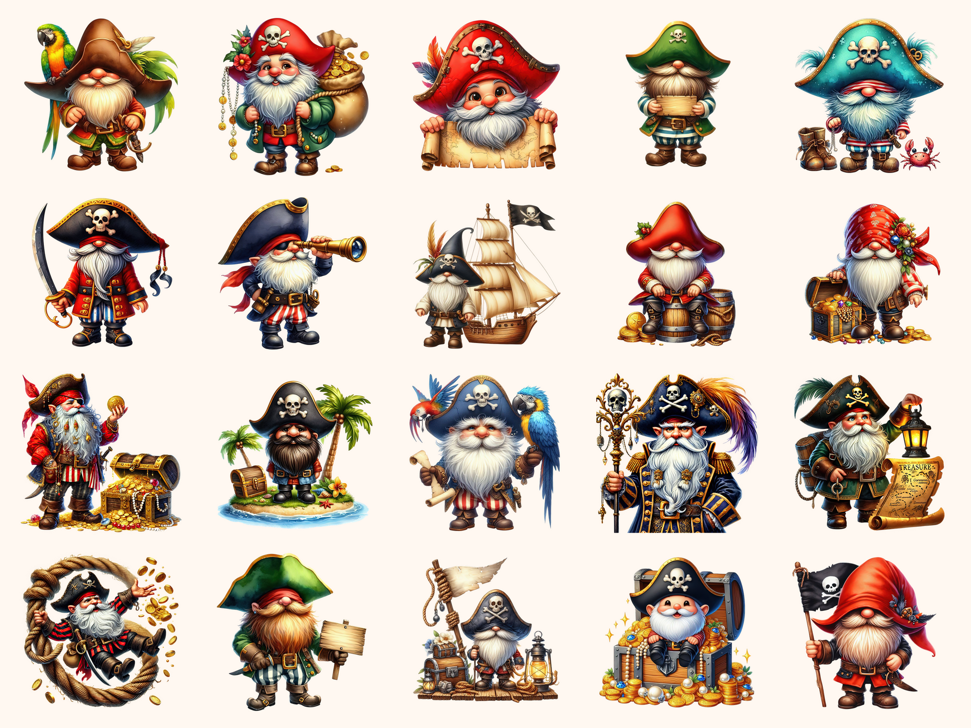 Pirate Gnomes Clipart