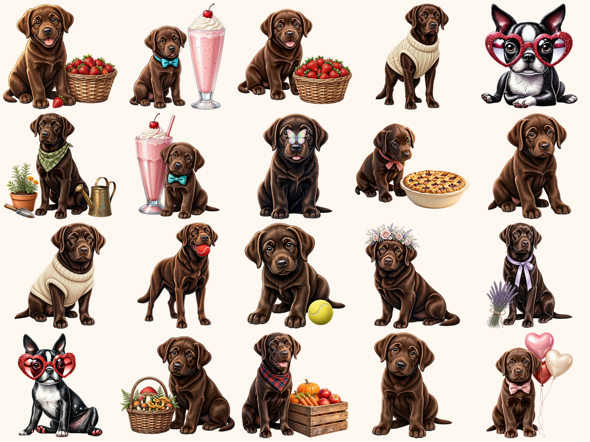 Brown Labradors Clipart
