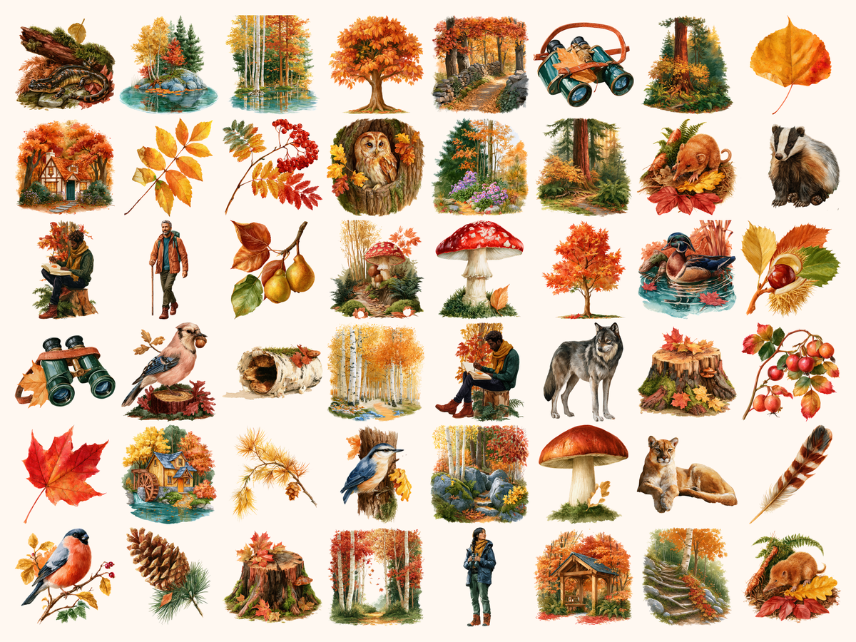 Autumn Forests Watercolor Clipart