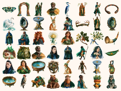 Druids Watercolor Clipart