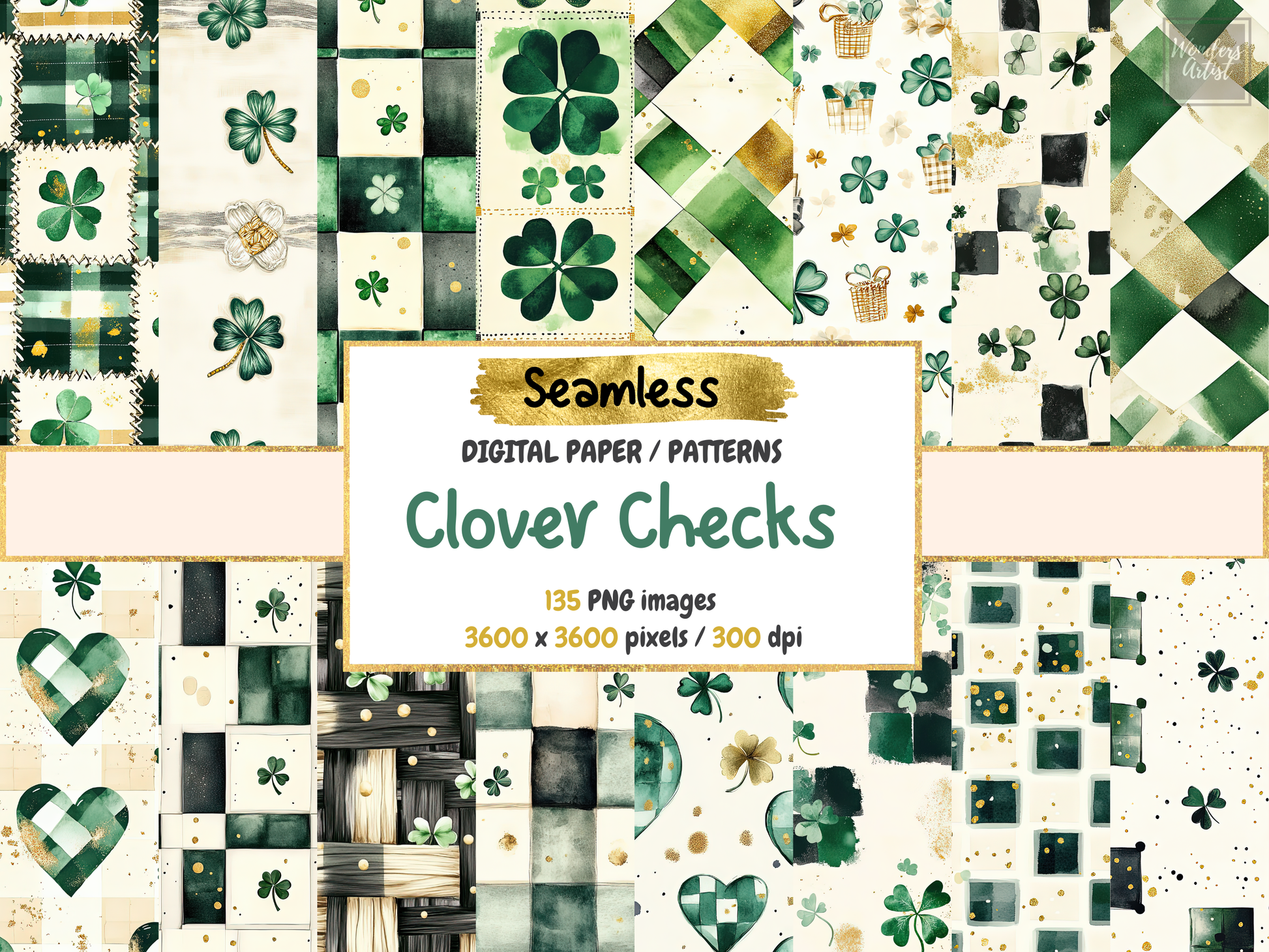 Clover Checks Digital Paper