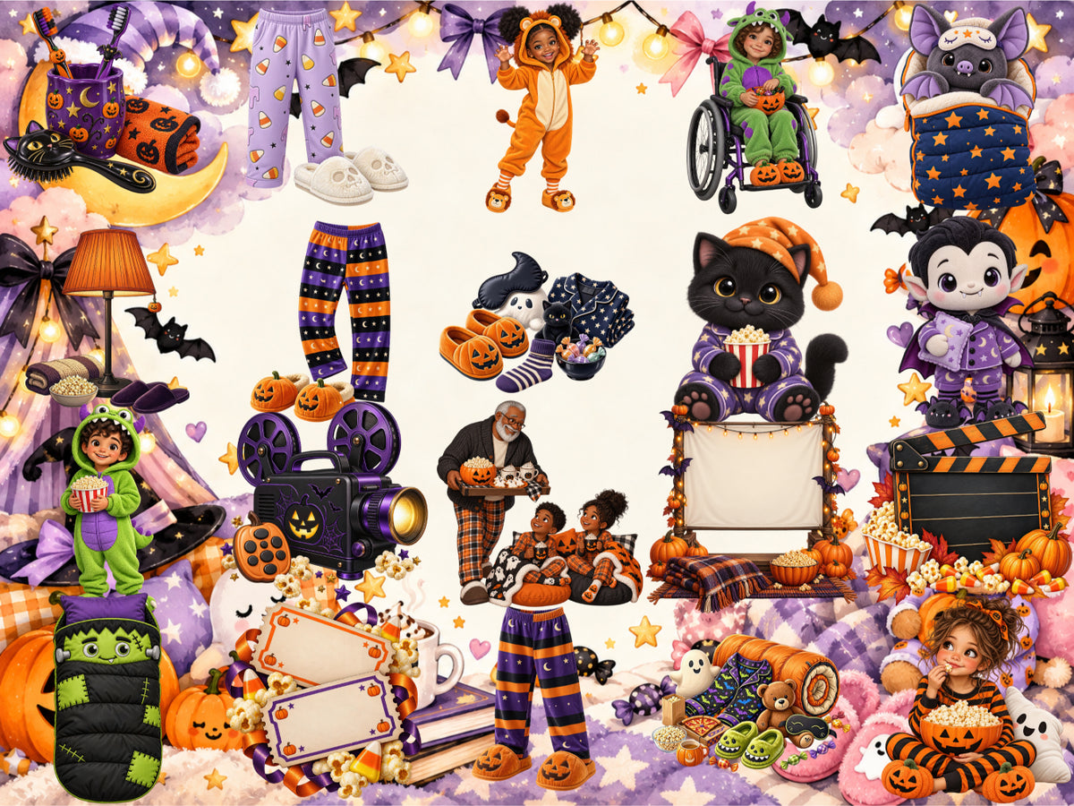Halloween Pyjama Party Clipart (LIMITED EDITION BUNDLE) image 3