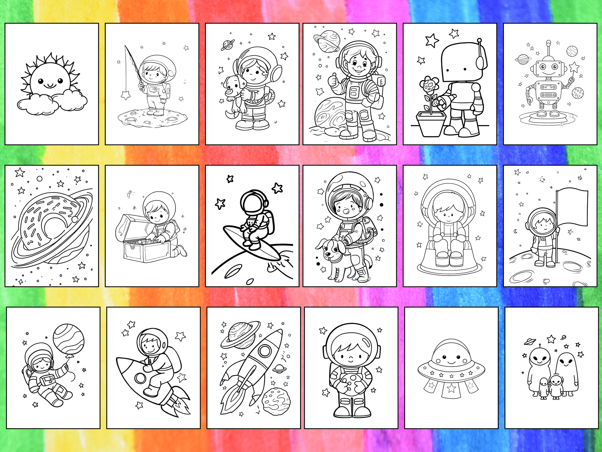 Space Kids coloring pages