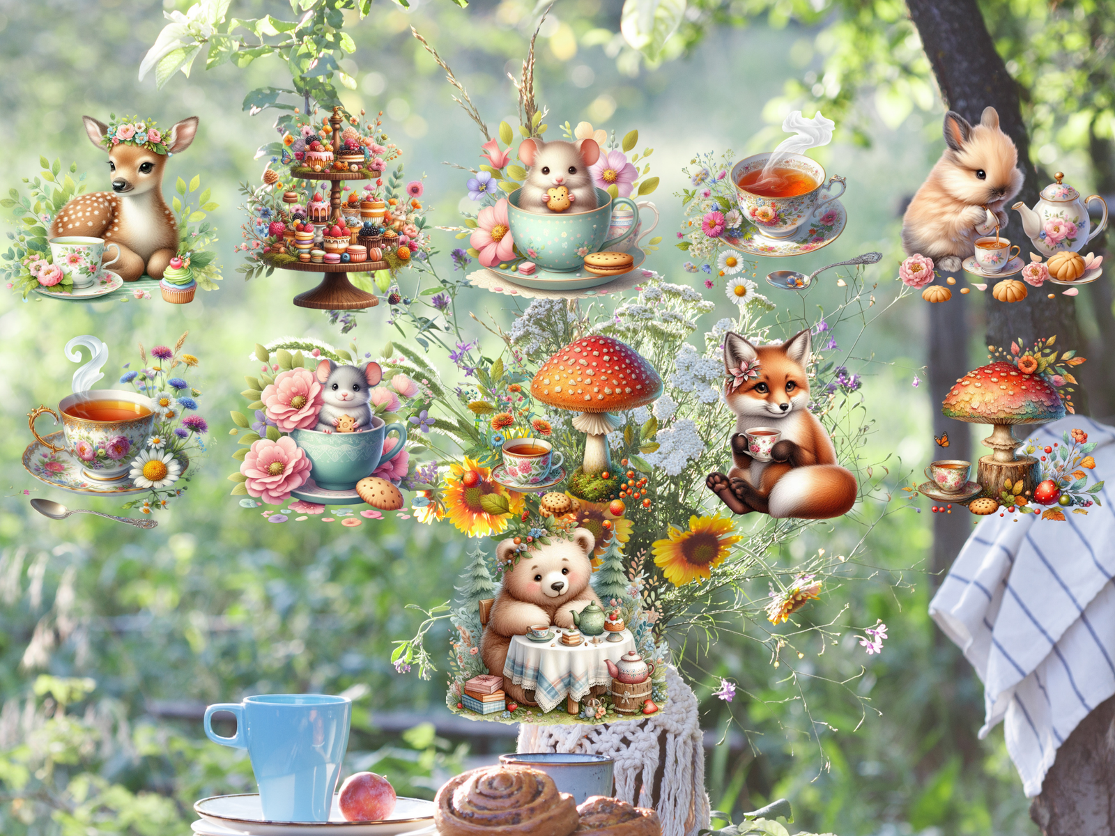 Woodland Tea Party Clipart (LIMITED EDITION) image 3