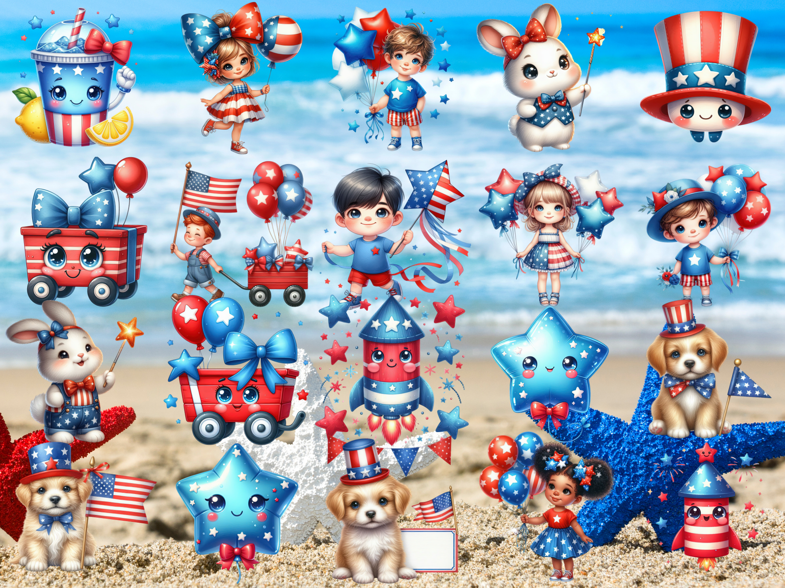 Fourth of July Cuties Clipart (LIMITED EDITION BUNDLE) image 4