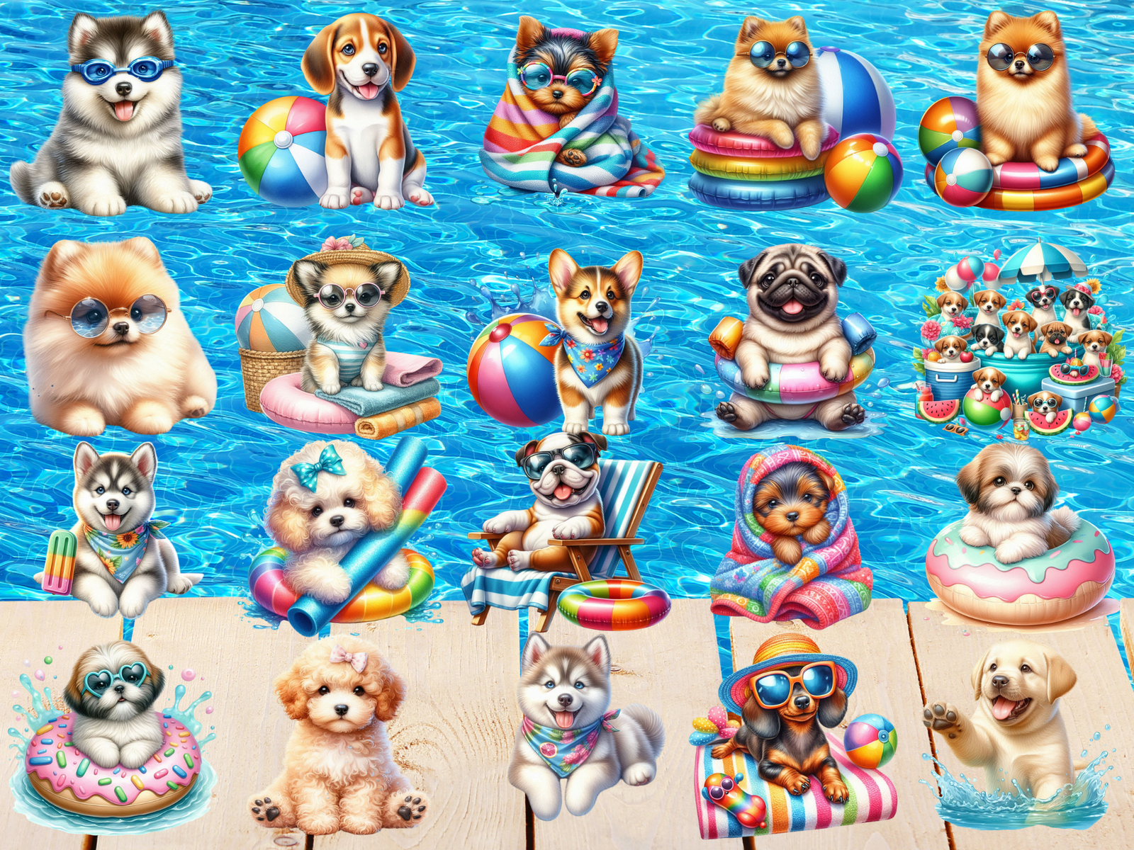 Poolside Pups Clipart (LIMITED EDITION) image 4