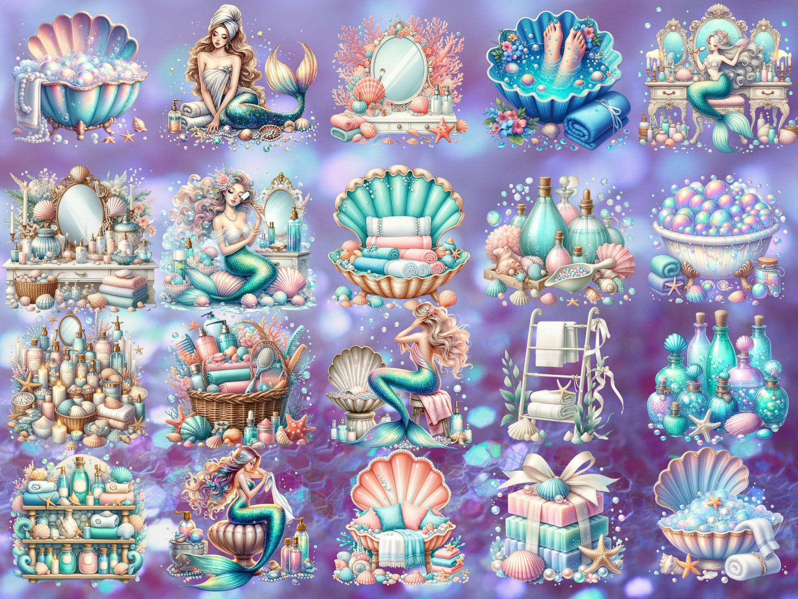 Mermaid Bathhouse Clipart (LIMITED EDITION) image 5