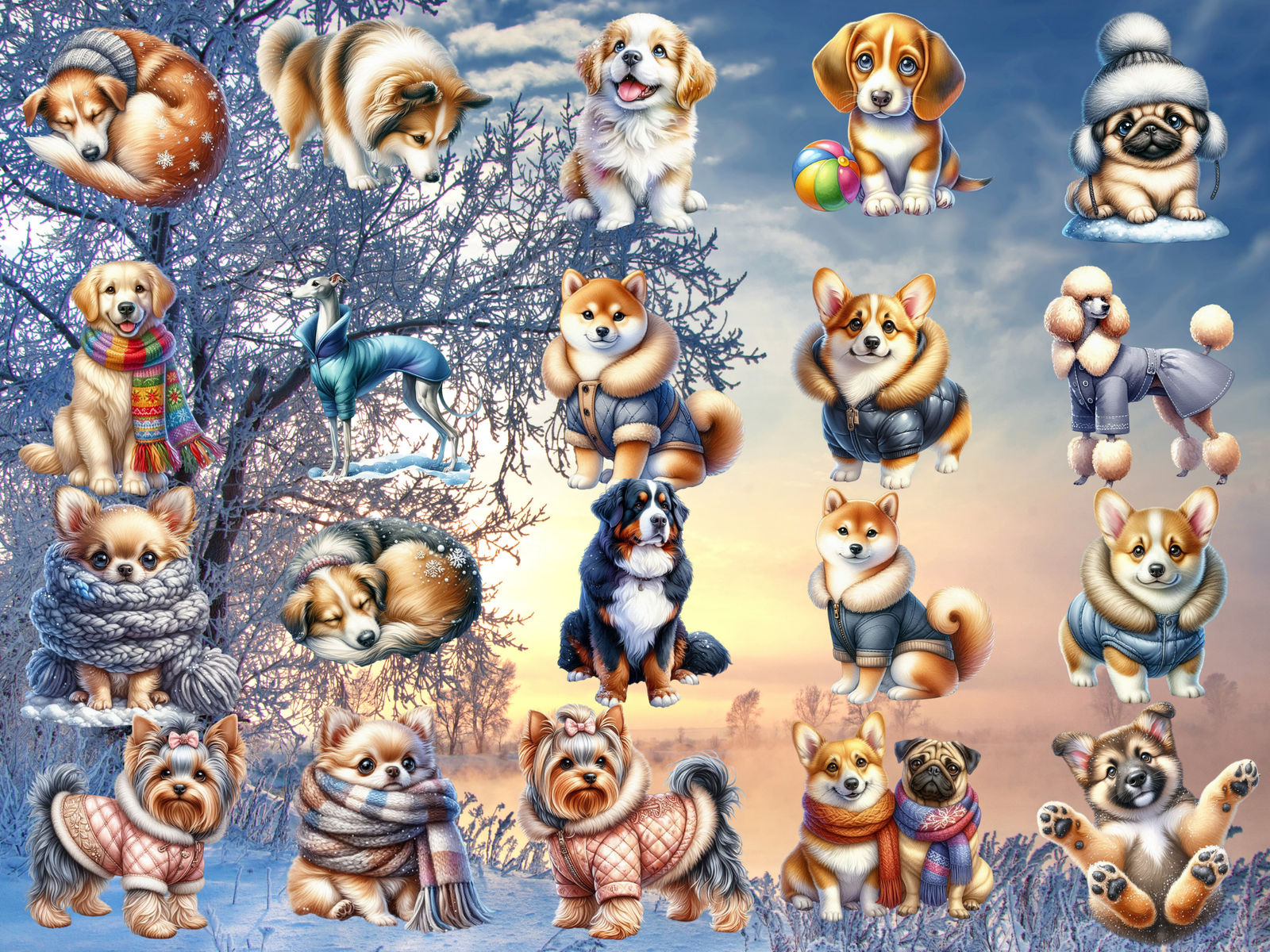 Winter Dogs Club Clipart (LIMITED EDITION) image 3