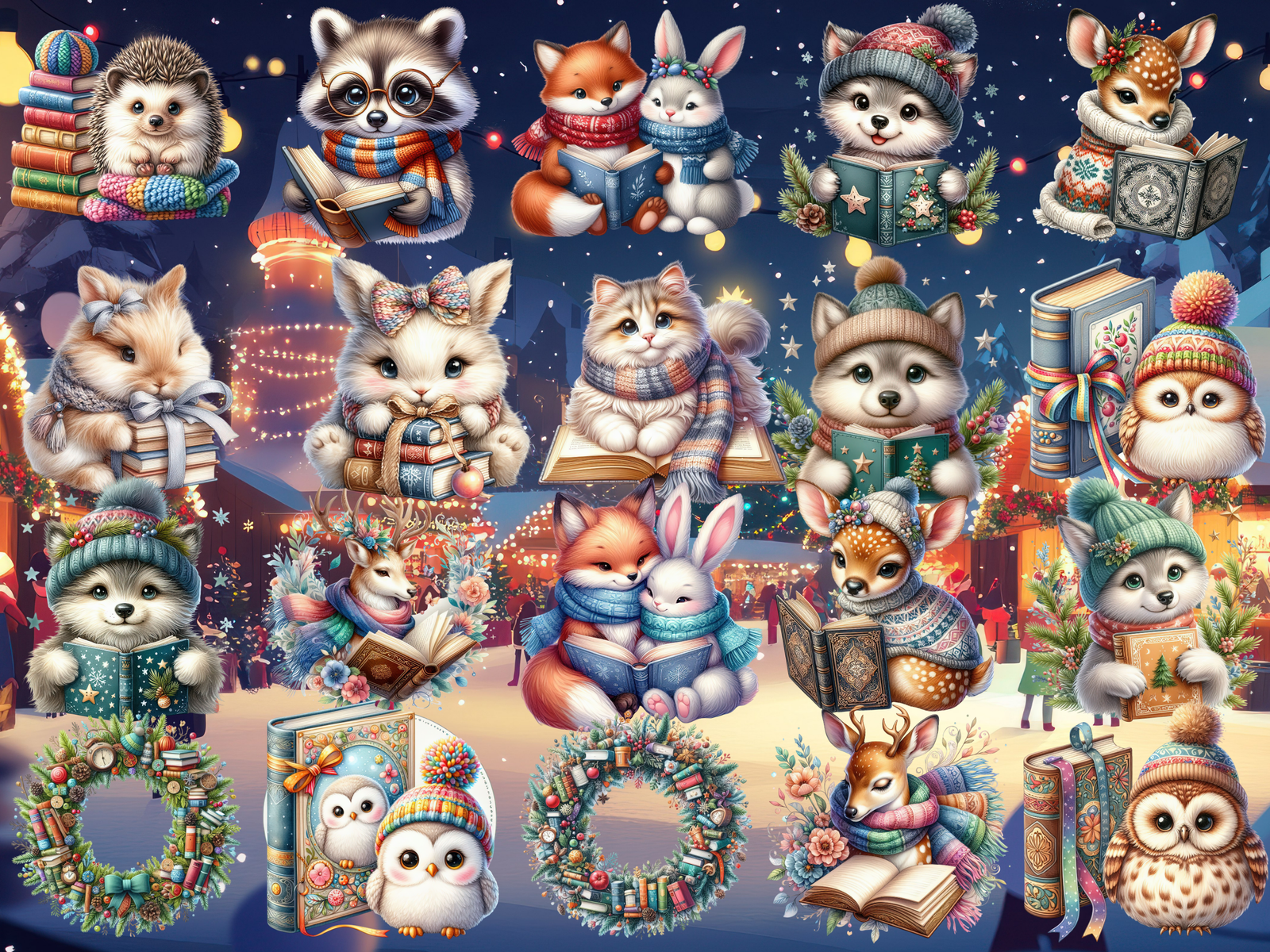 Snowy Storybook Friends Clipart (LIMITED EDITION) image 2