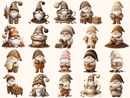 Coffee Gnomes Clipart