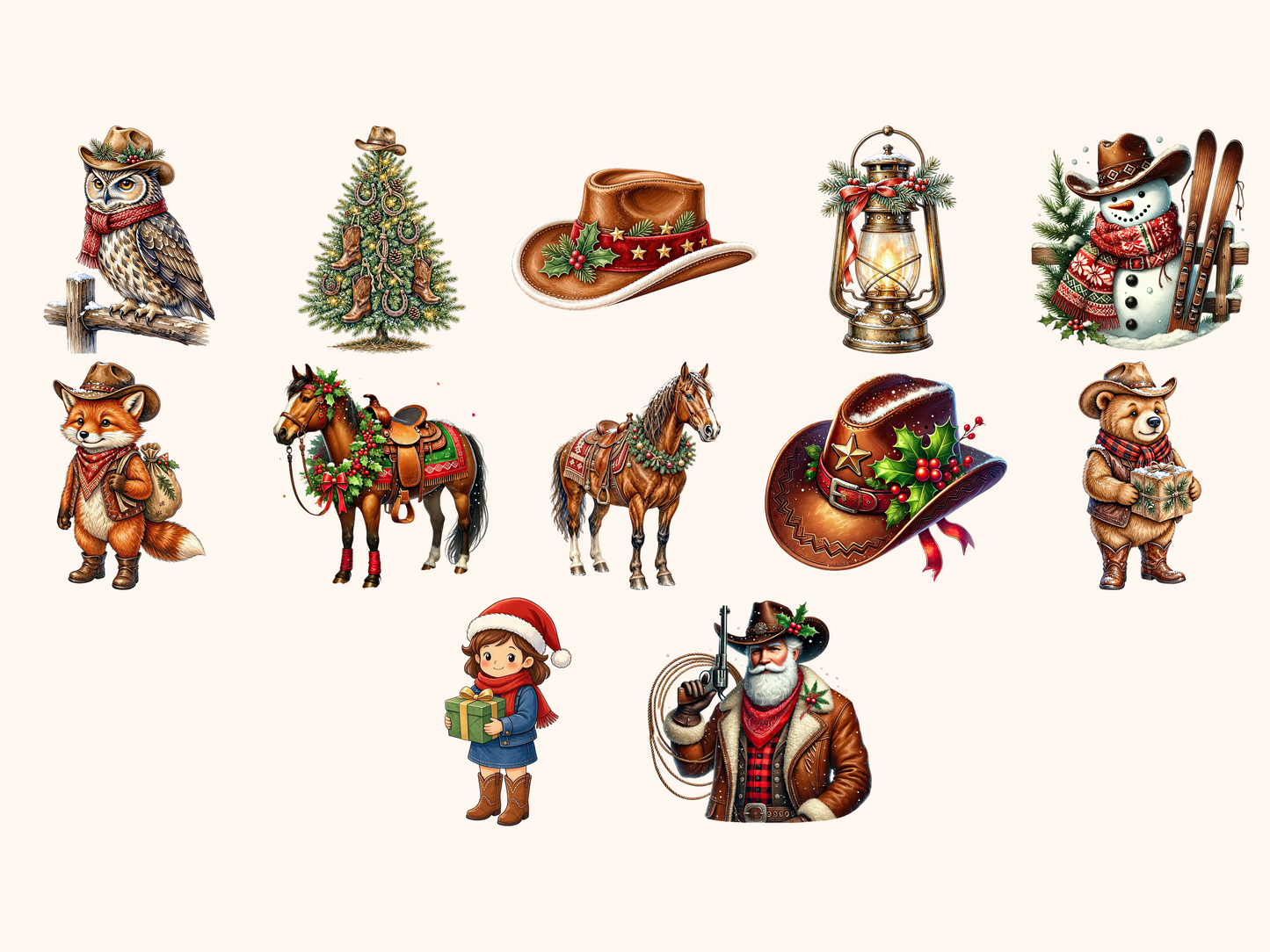 Western Christmas Clipart