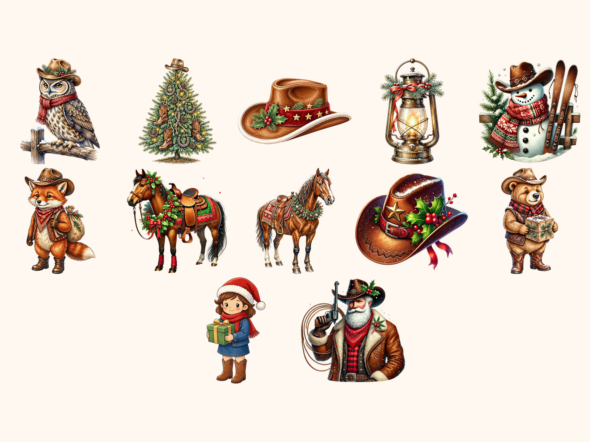 Western Christmas Clipart