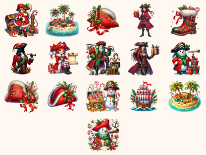 Christmas Pirates Clipart