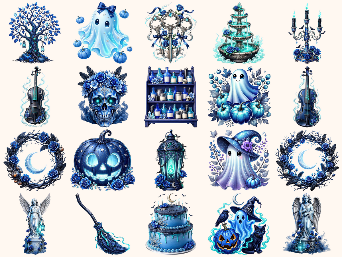 Blue Halloween Clipart