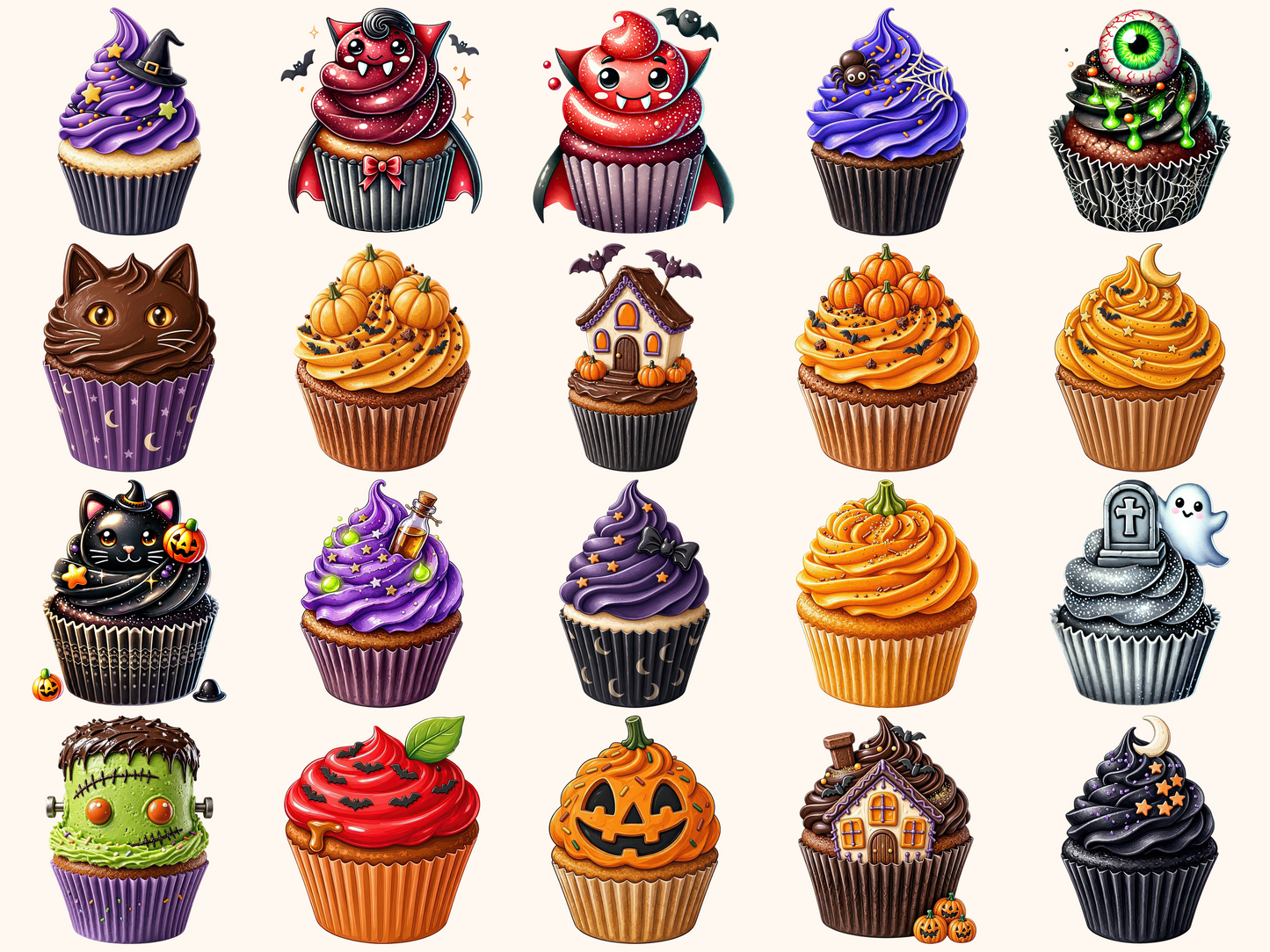 Halloween Cupcakes Clipart