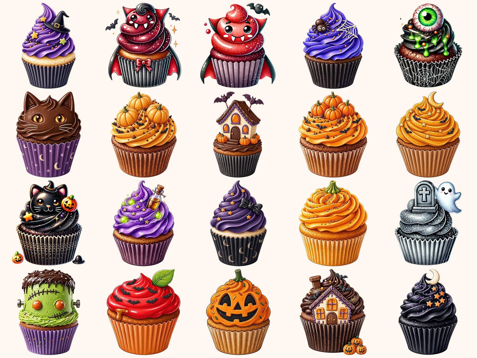 Halloween Cupcakes Clipart