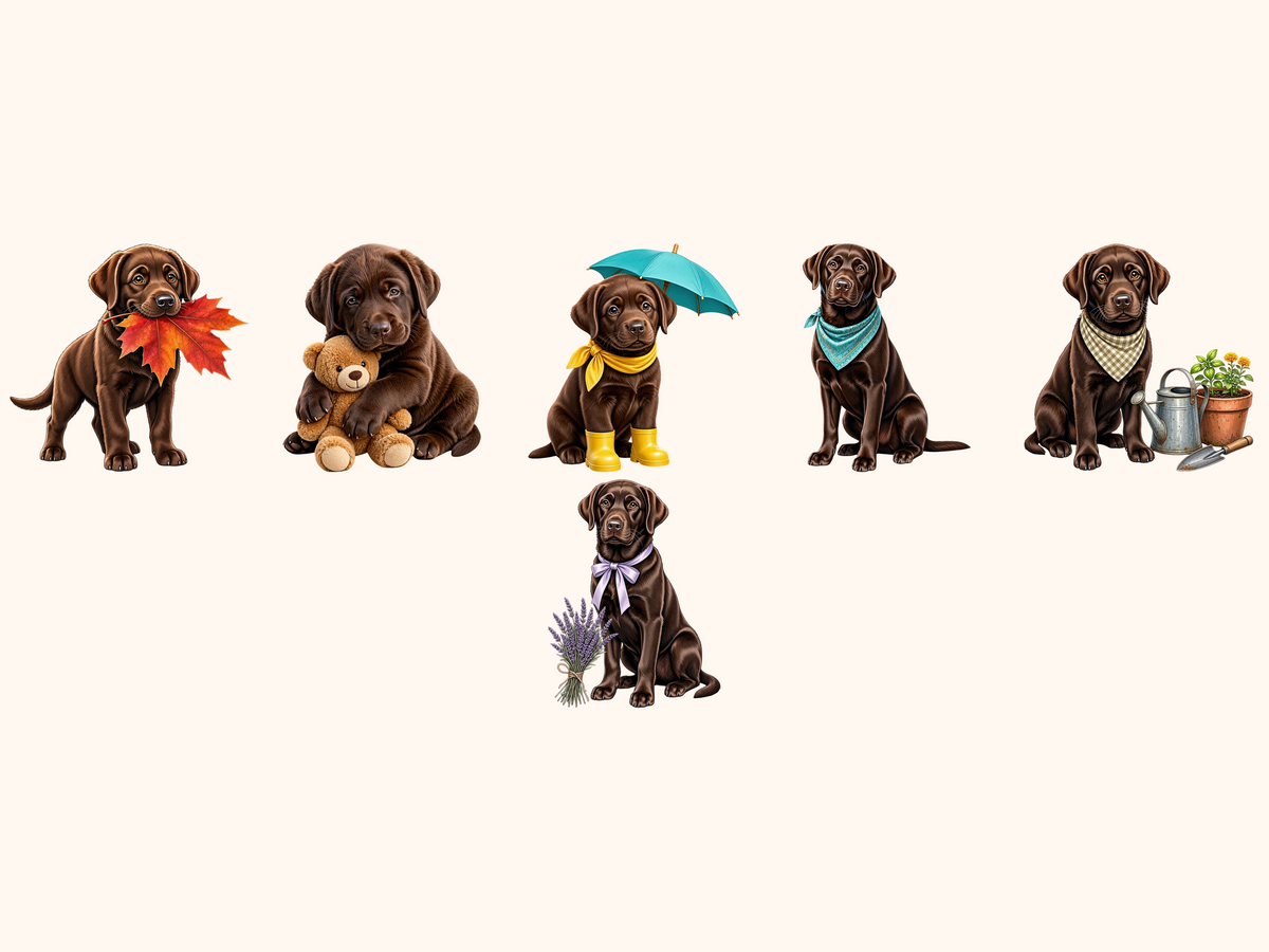 Brown Labradors Clipart