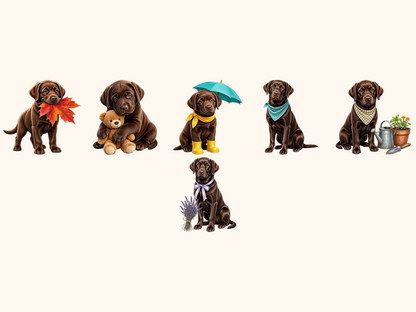 Brown Labradors Clipart