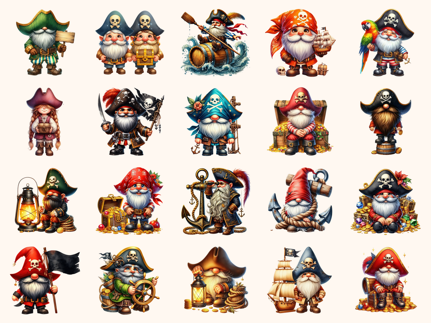 Pirate Gnomes Clipart
