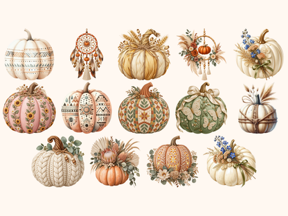 Boho Pumpkins Clipart — listing preview 10
