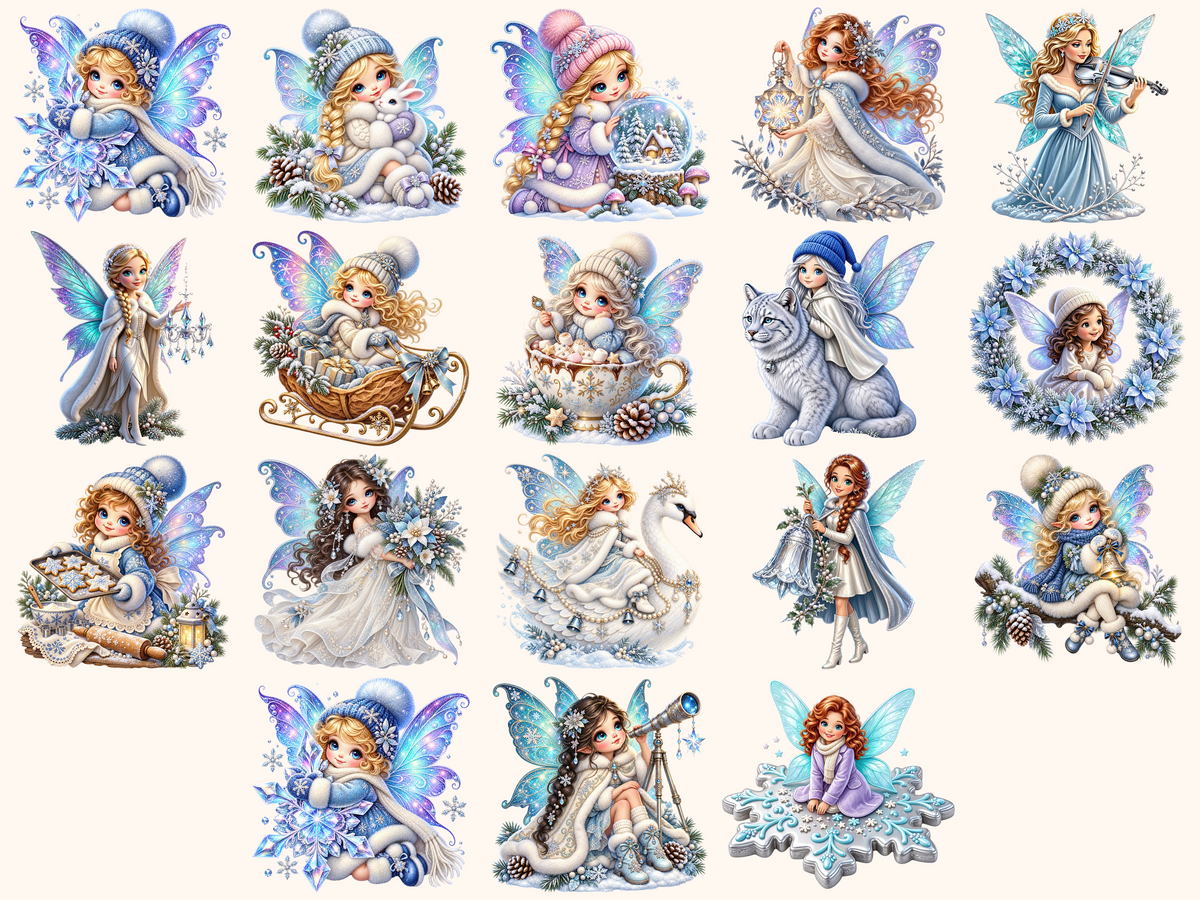 Winter Fairies Clipart