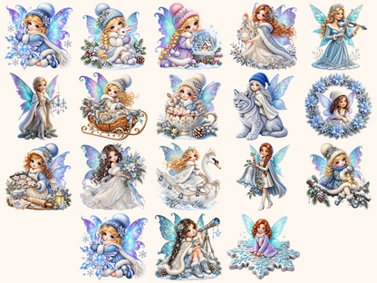 Winter Fairies Clipart