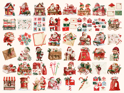 Santa’s Post Office Watercolor Clipart