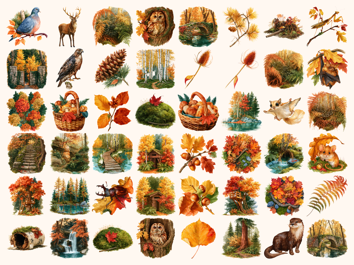 Autumn Forests Watercolor Clipart