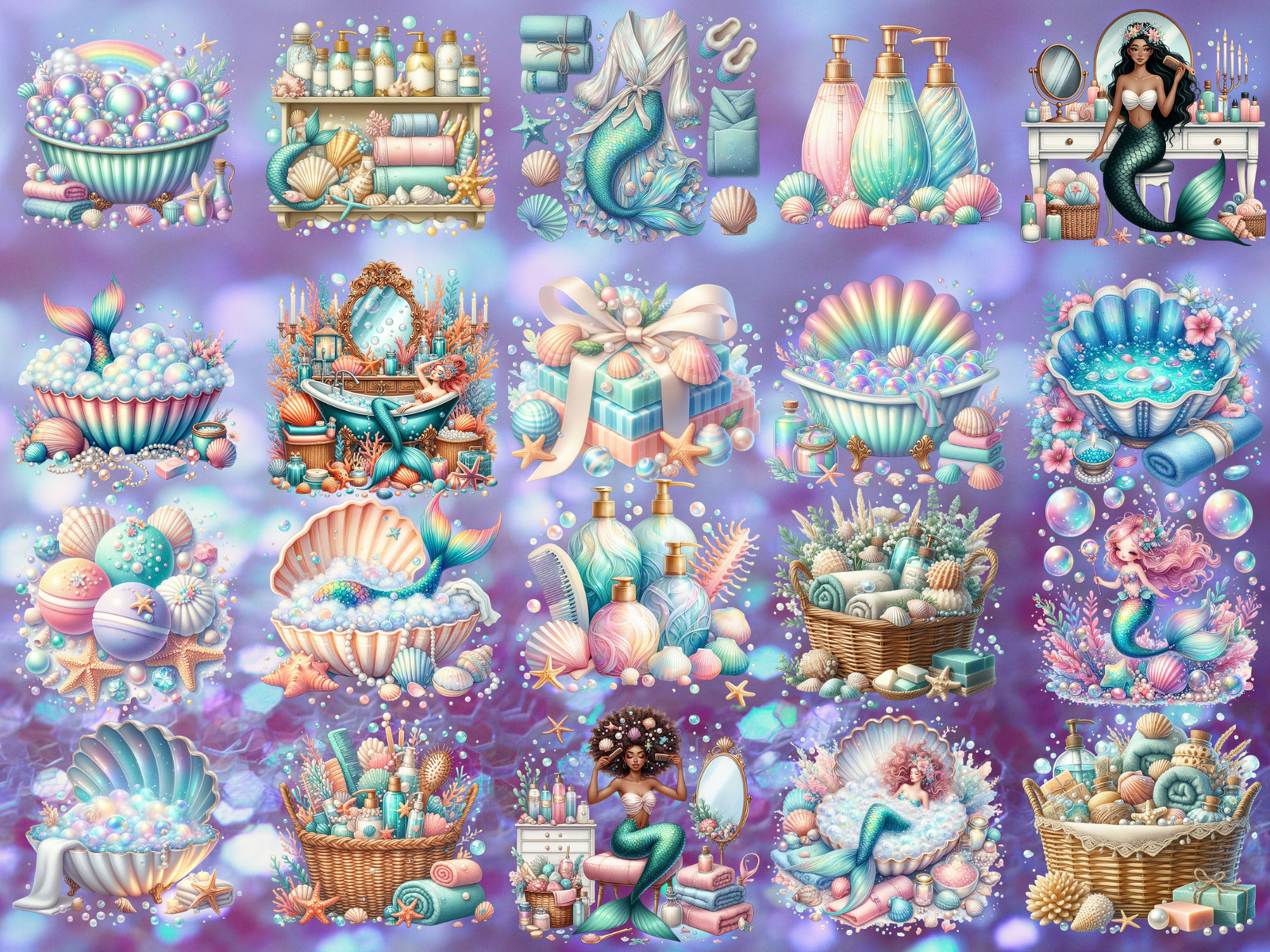 Mermaid Bathhouse Clipart (LIMITED EDITION) image 6
