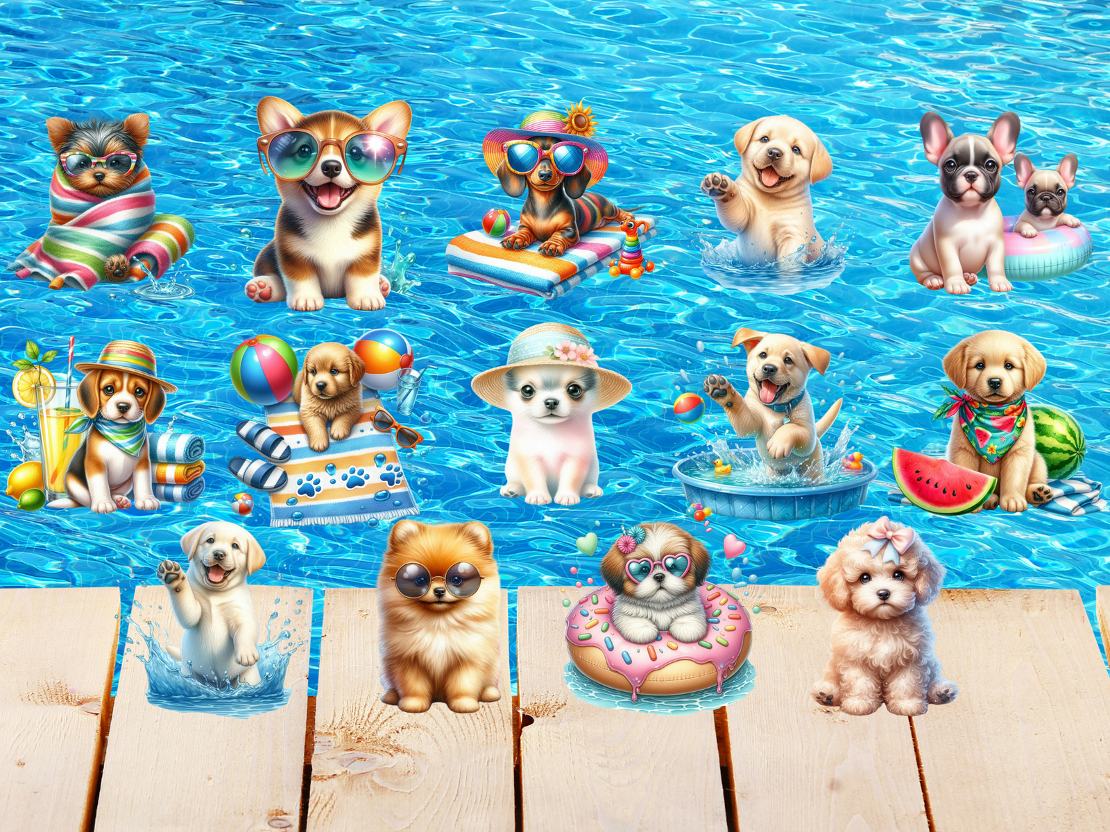 Poolside Pups Clipart (LIMITED EDITION) image 5