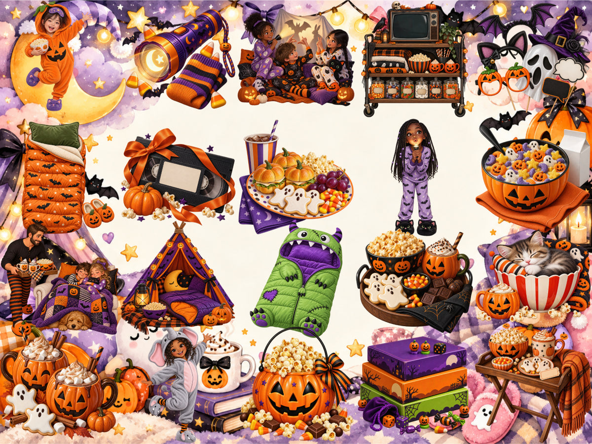 Halloween Pyjama Party Clipart (LIMITED EDITION BUNDLE) image 4