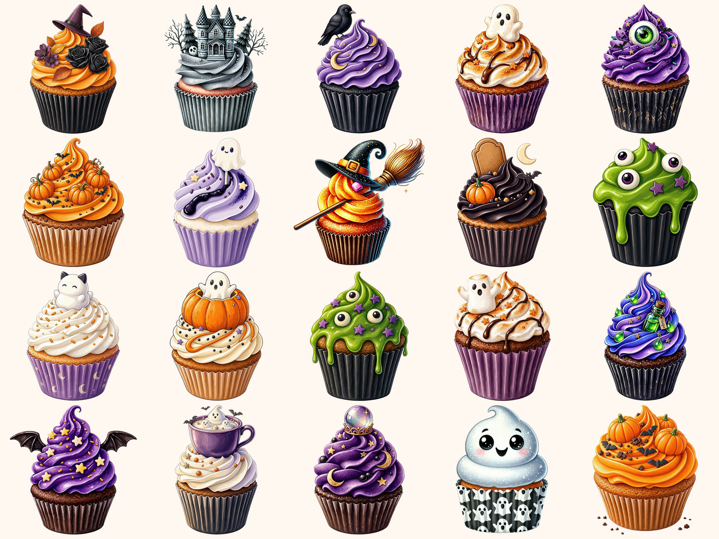 Halloween Cupcakes Clipart