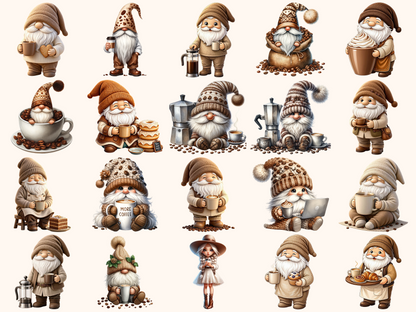 Coffee Gnomes Clipart