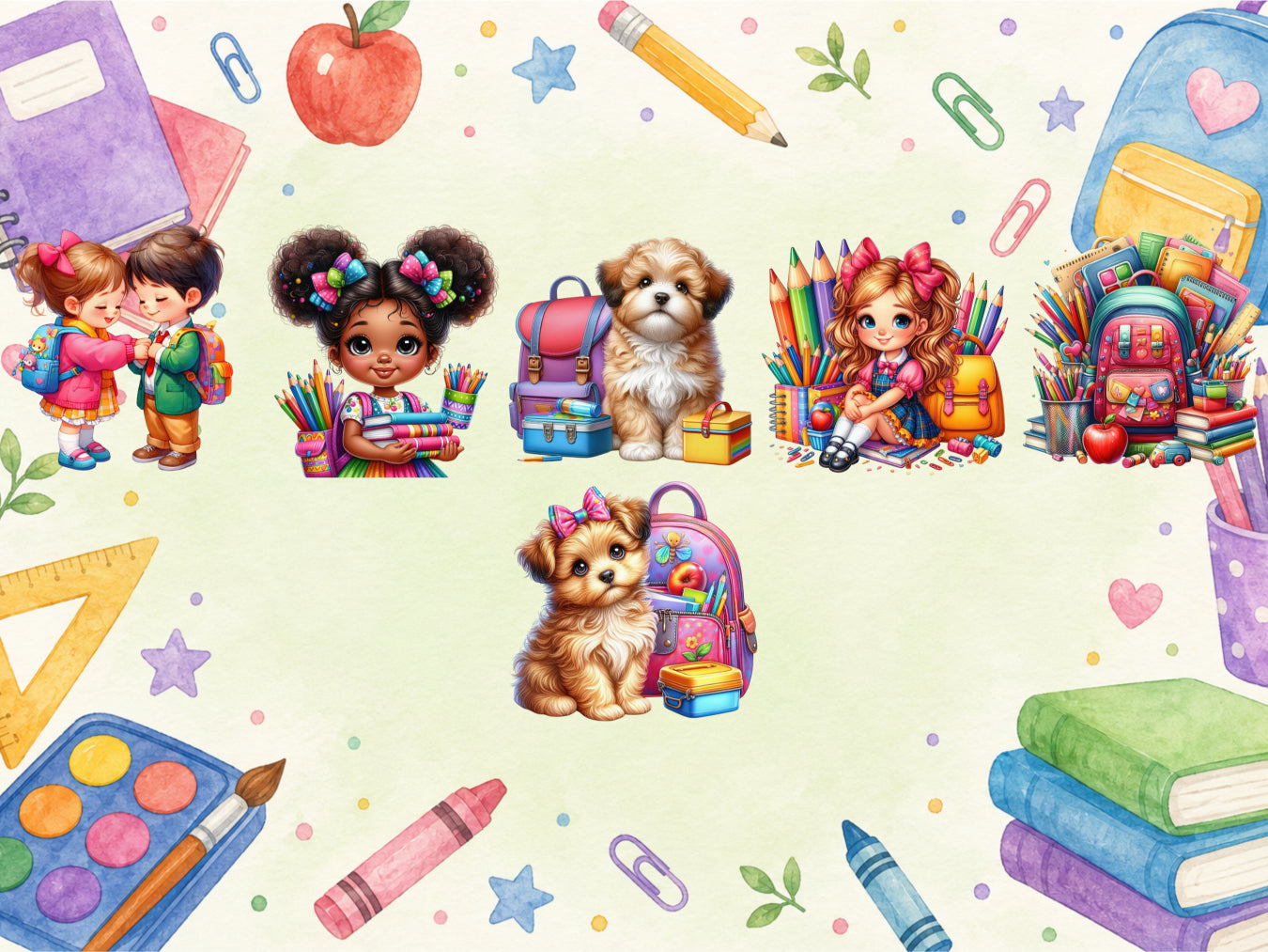 Back To School Cuties Clipart (LIMITED EDITION BUNDLE) image 5