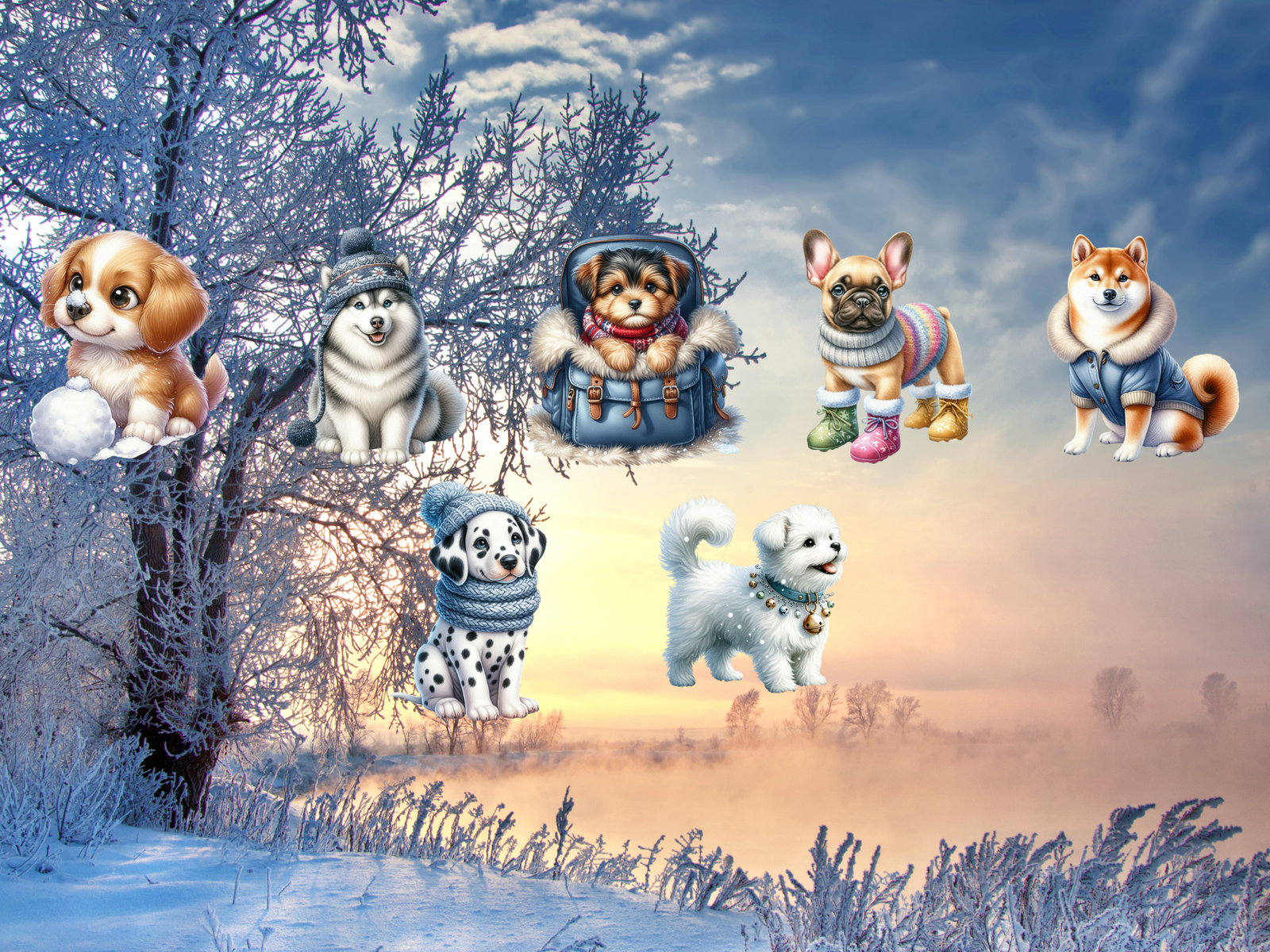 Winter Dogs Club Clipart (LIMITED EDITION) image 7