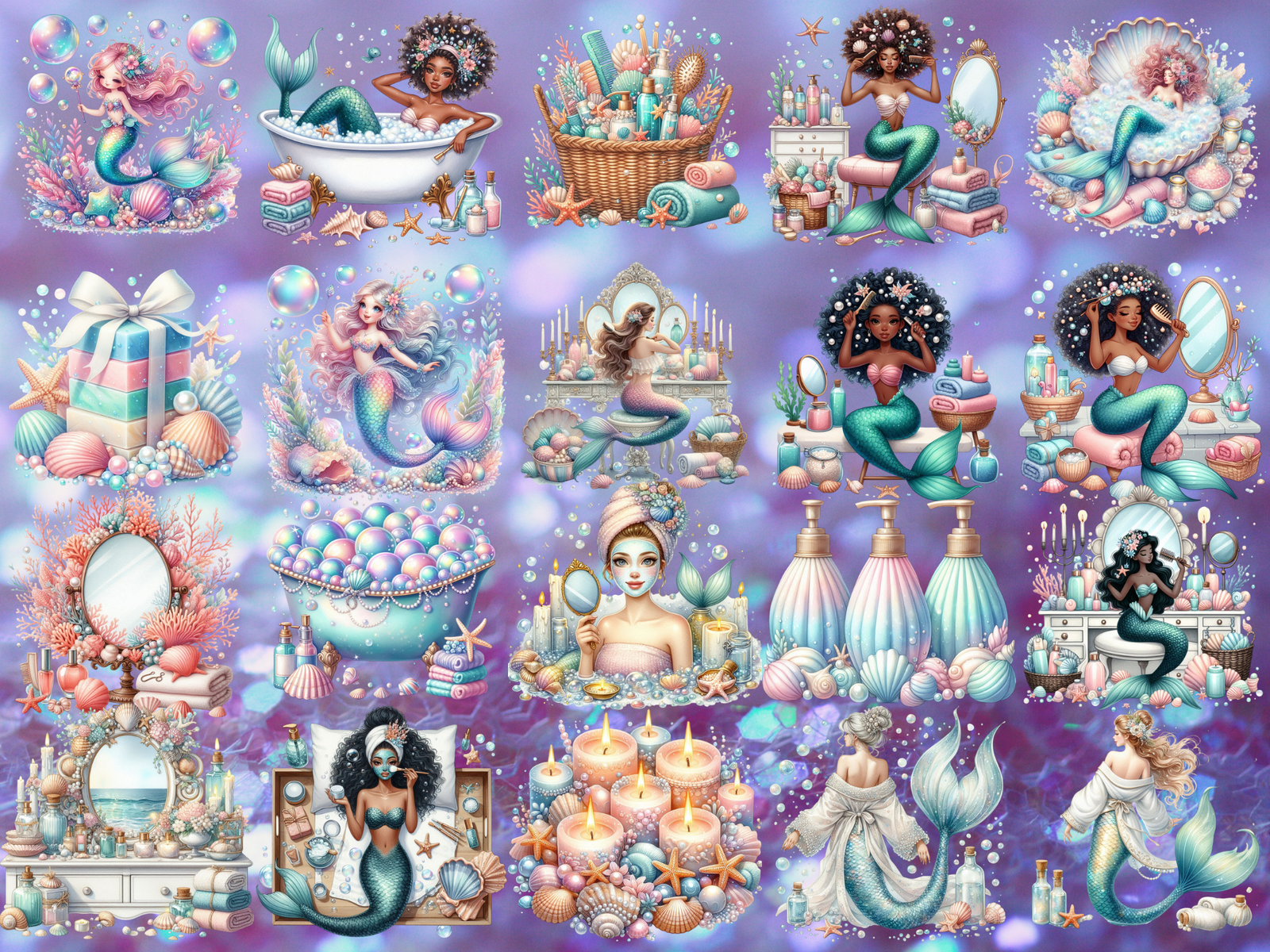 Mermaid Bathhouse Clipart (LIMITED EDITION) image 7