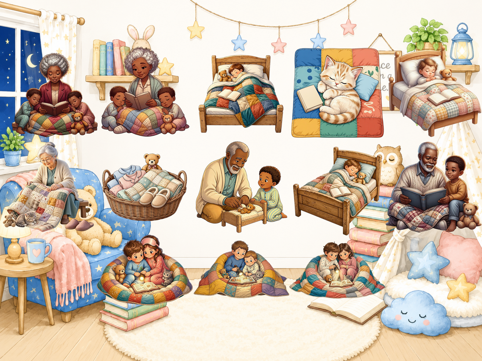 Bedtime Stories Clipart (LIMITED EDITION BUNDLE) image 5