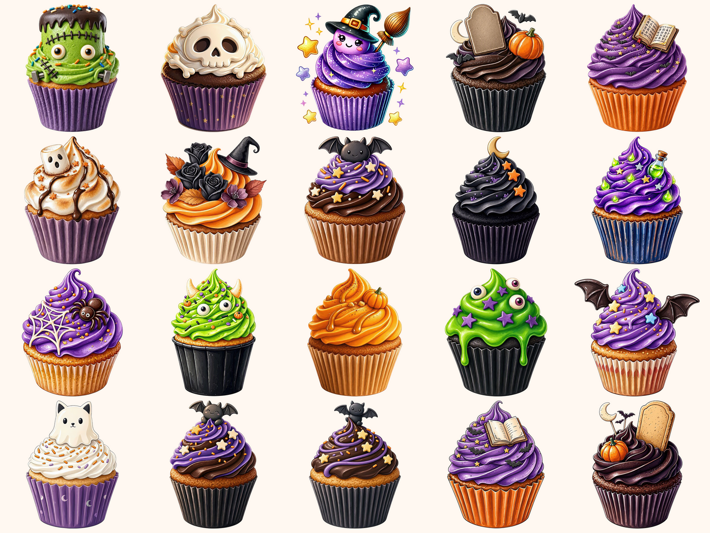 Halloween Cupcakes Clipart