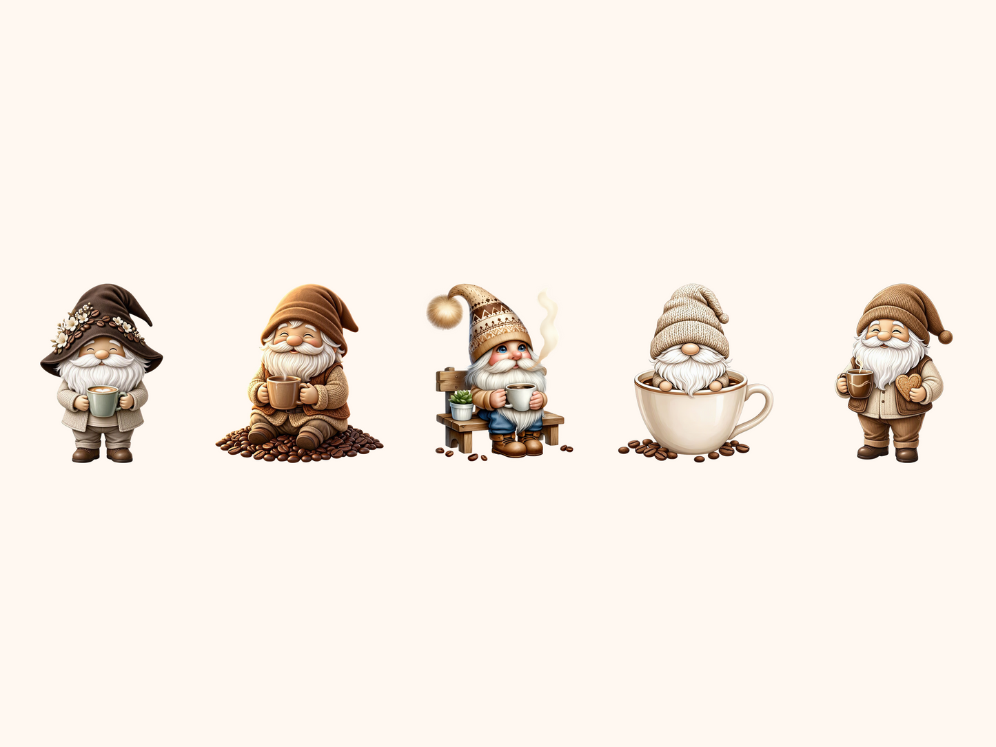 Coffee Gnomes Clipart