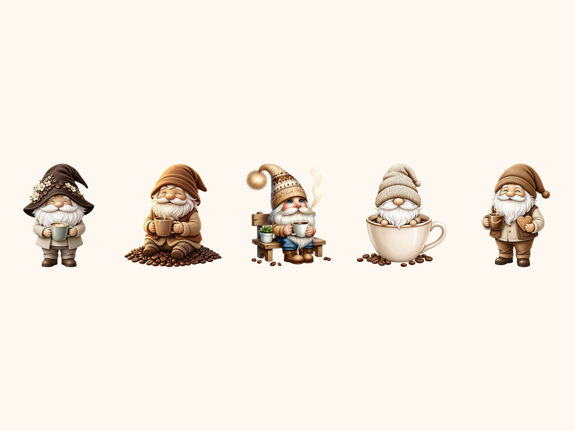 Coffee Gnomes Clipart