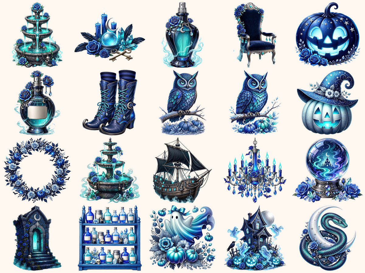 Blue Halloween Clipart