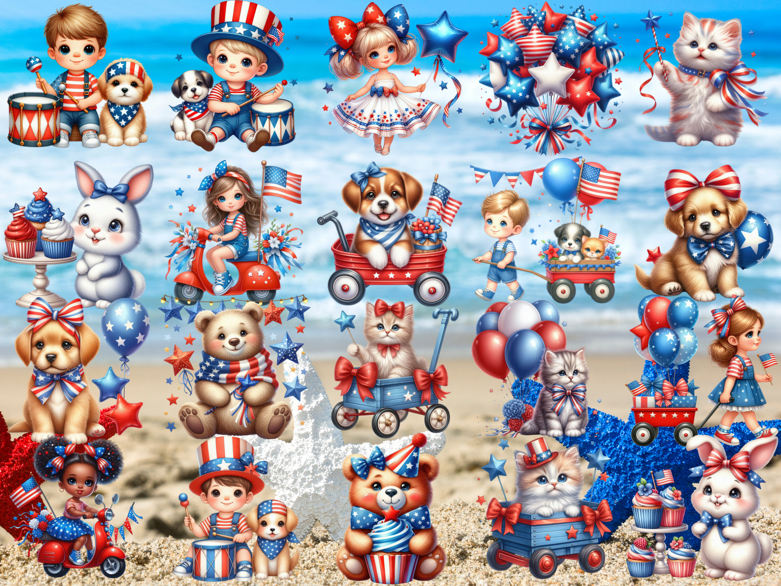 Fourth of July Cuties Clipart (LIMITED EDITION BUNDLE) image 8