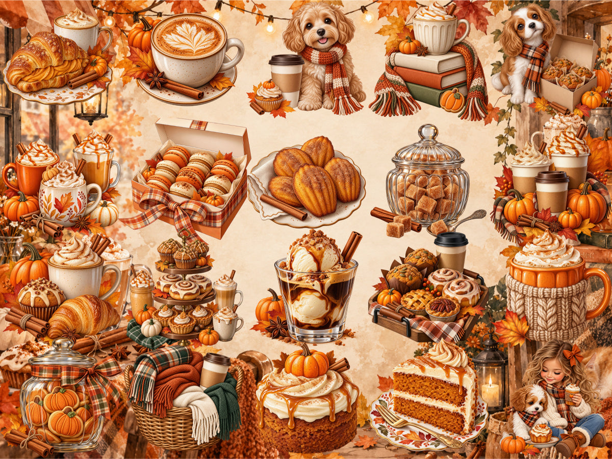 Pumpkin Spice Cafe Clipart (LIMITED EDITION BUNDLE) image 7