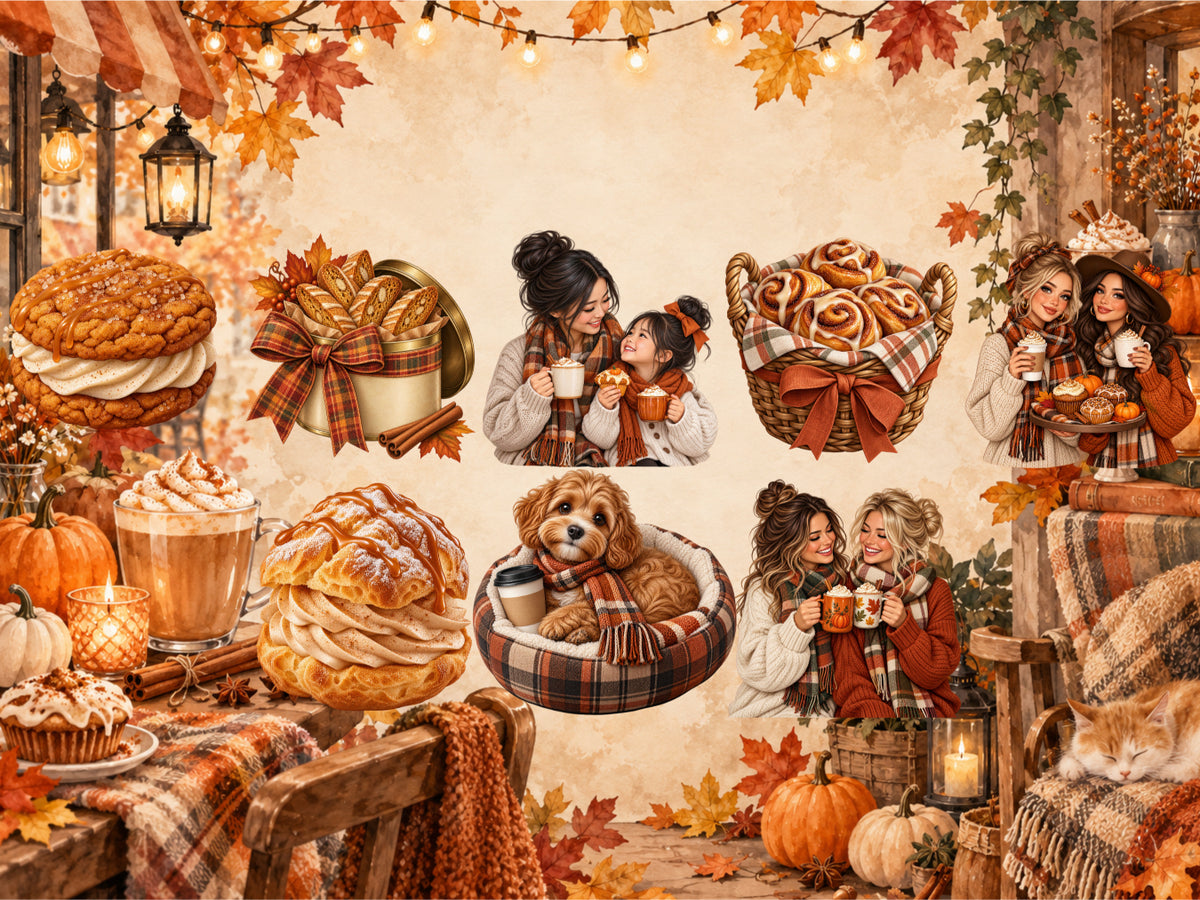 Pumpkin Spice Cafe Clipart (LIMITED EDITION BUNDLE) image 8