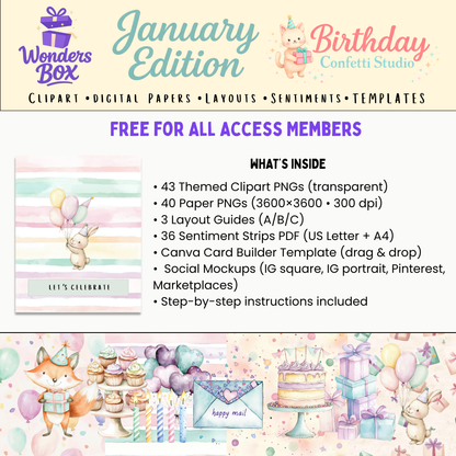 WondersBox January - Birthday Confetti Studio